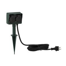 Grüne Garten-Steckdosensäule mit 2 Steckdosen, 3 m – KAB1512