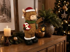Weihnachtsfigur Hochlandrind mit LED-Laterne - GOT3974