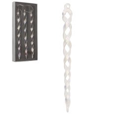 3er-Set Christbaumschmuck aus Glas – Regenbogenstreifen, 18 cm – MAL1321