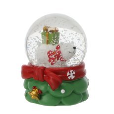 Weihnachtliche LED-Schneekugel – Weihnachtsmann im Zug – KUL3233