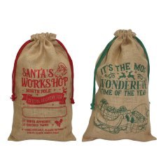 Weihnachtlicher Geschenksack aus Jute – IKA5251