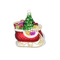 Weihnachtskugel aus Glas – Schlitten mit Geschenken – BOZ7257