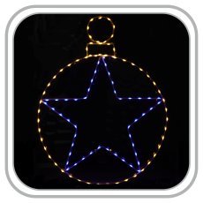 Weihnachtskugel mit LED-Stern 40 x 52 cm - LED6793