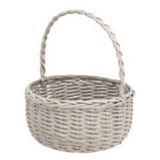 Rattankorb 34 cm mit Griff – grau - DIR7046