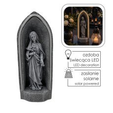 Marienfigur in einer Kapelle mit LED-Beleuchtung, 15 x 12,5 x 39 cm *9976
