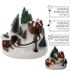 Weihnachtliche LED-Musikbox Winterdorf - POZ2416