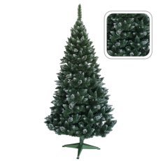 Verschneiter Tannenbaum mit Glitzer und Zapfen 220 cm - TOY0714