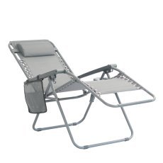 Chomik - Klappbare Gartenliege mit Untergestell – Dunkelgrau – LEZ8466