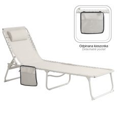 Chomik - Klappbare Gartenliege - hellgrau - LEZ8473