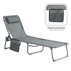 Chomik - Klappbare Gartenliege dunkelgrau - LEZ8480