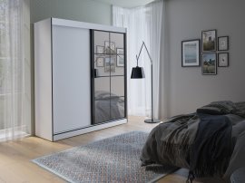 Schrank mit Schiebetüren Oslo II - Weiß/Schwarz - 180 cm