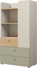 Regalschrank Yuki reg 6 - beige/geölte Eiche