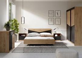 Schlafzimmer Aston - Eiche/Schwarz