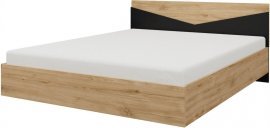Bett Aston 160x200 cm reg8 - Eiche/Schwarz