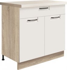 Unterer zweitüriger Schrank Favorit FW6D 80 - weiß