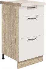 Unteres Element mit Schubladen Favorit FW8D 40 - weiß