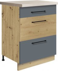 Unterschrank mit Schubladen Infinity 10D 60 - grau