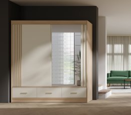 Kleiderschrank Canada - Eichenholz Riva/Kaschmir