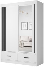 Kleiderschrank mit Schiebetüren Canada CA-24-15 - 150 cm - weiß/schwarz