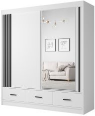 Kleiderschrank mit Schiebetüren Canada CA-24-20 - 200 cm - weiß/schwarz