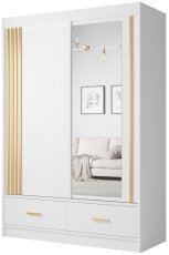 Kleiderschrank mit Schiebetüren Canada CA-24-15 - 150 cm - weiß/gold