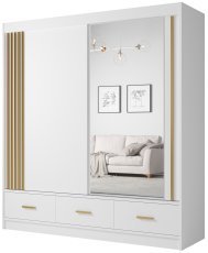 Kleiderschrank mit Schiebetüren Canada CA-25-15 - 200 cm - weiß/gold