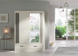 Kleiderschrank mit Schiebetüren Canada CA-34-15 - 150 cm - Kaschmir/Schwarz