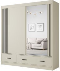 Kleiderschrank mit Schiebetüren Canada CA-34-20 - 200 cm - Kaschmir/Schwarz