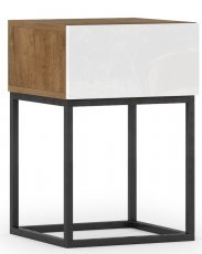 Nachttisch Avorio - Eiche Artisan/Weiß Hochglanz