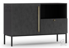 Kommode Lanzzi - Schwarz Matt/Schwarz Matt