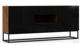 Kommode Avorio - Eiche Artisan/schwarz glänzend