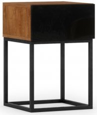 Nachttisch Avorio - Eiche Artisan/Schwarz Glanz