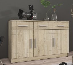 Breite Kommode Paris SO 3F3S - Sonoma Eiche