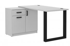 Arbeitstisch mit Kommode Malta - hellgrau 130 LG/LG/LG