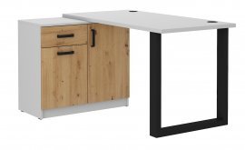 Arbeitstisch mit Kommode Malta - Eiche Artisan/hellgrau 130 AR/LG/LG