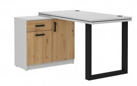 Arbeitstisch mit Kommode Malta - Eiche Artisan/hellgrau 140 AR/LG/LG