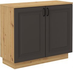 Kommode Flawia - Eiche Artisan/ Graphit 100 cm GRAR 2D