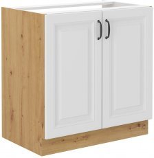 Unteres Element Stilo - weiß/Artisan Eiche - 80 cm ZL 2F BB