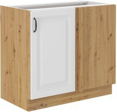 Unteres Eckelement Stilo - weiß/Artisan Eiche - 105 cm ND 1F BB