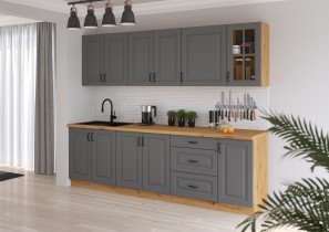 Stolarz Lempert - Oberelement Stilo - staubgrau/artisan Eiche - 50 cm NAGU-36 1F