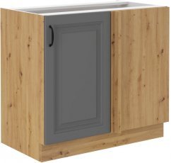 Unteres Eckelement Stilo - dustgrey/Artisan Eiche - 105 cm ND 1F BB