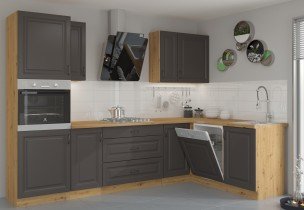 Stolarz Lempert - Unteres Element Stilo - grau/Artisan Eiche - 40 cm D 3S BB