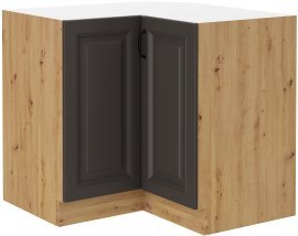 Unteres Eckelement Stilo - grau/Artisan Eiche - 90x90 cm ND 2F BB