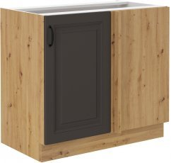 Unteres Eckelement Stilo - grau/Artisan Eiche - 105 cm ND 1F BB