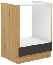 Unteres Element für Einbaubackofen Stilo - grau/Artisan Eiche - 60 cm D GAZ BB