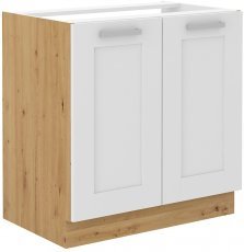 Unteres Element Luna - weiß/Artisan Eiche - 80 cm ZL 2F BB