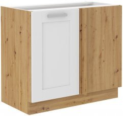 Unteres Eckelement Luna - weiß/Artisan Eiche - 105 cm ND 1F BB