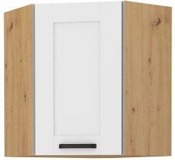 Oberes Eckelement Luna - weiß/Artisan Eiche - 60x60 cm GN-72 (45°) 1F
