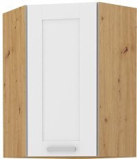 Oberes Eckelement Luna - weiß/Artisan Eiche - 60x60 cm GN-90 (45°) 1F