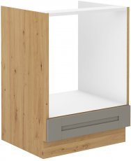 Unteres Element für Einbaubackofen Luna - claygrey/Artisan Eiche - 60 cm D GAZ BB